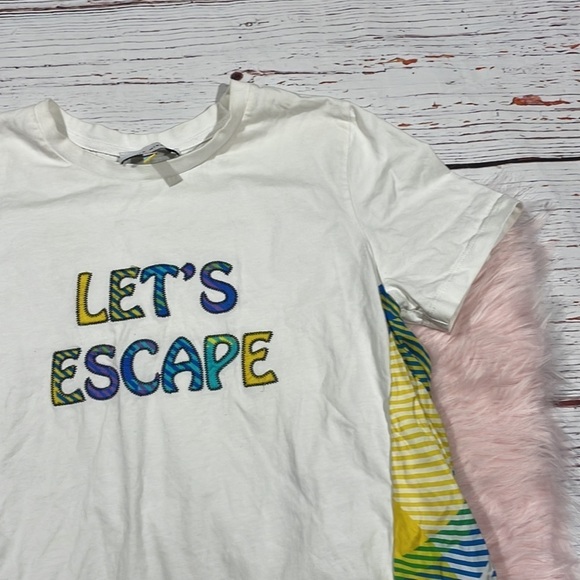 Mira Mikati White Tee with Colorful Accents - Picture 9 of 13